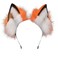 VIGVAN Handmade Wolf Fox Ears Animal Cosplay Cute Head Accessories for Halloween Orange