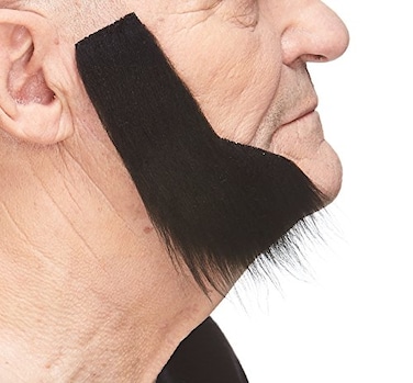 Mustaches Self Adhesive Novelty Fake Mutton Chops Sideburns False Facial Hair Costume Accessory for Adults Black Color