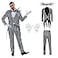 LILLIWEEN Mens Jack Costume Outfit Halloween Christmas Suit Stripe Uniform XL