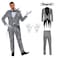 LILLIWEEN Mens Jack Costume Outfit Halloween Christmas Suit Stripe Uniform XL