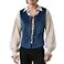 Tyuduo Mens Medieval Renaissance Pirate Vest Gothic Steampunk Waistcoat for Men Blue M