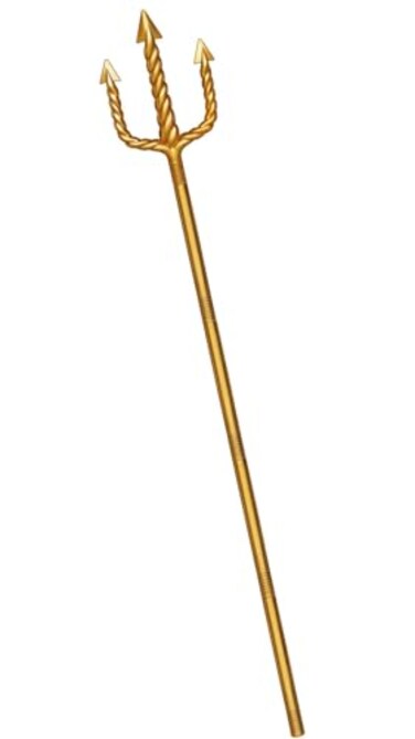 Servllcell Gold Trident 54In King Neptune Trident Costume AccessoryPlastic Poseidon Trident Prop Cosplay Party for Halloween Decoration