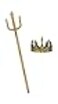 Servllcell Gold Neptune Poseidon Trident and Gold King CrownsPlastic Trident Staff Foam Crowns Cosplay SetHalloween Costume Accessory Props