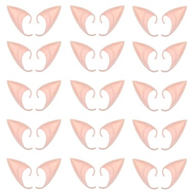 YANZHAN 15 Pair Fairy Pixie Elf Ears for Cosplay Halloween Christmas Any Themed Party Light Complexion Short Style