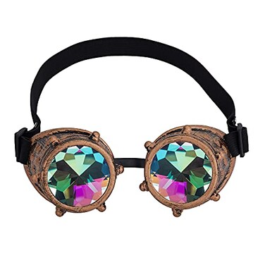Lelinta Kaleidoscope Spiked Goggles with Adjustable Straps