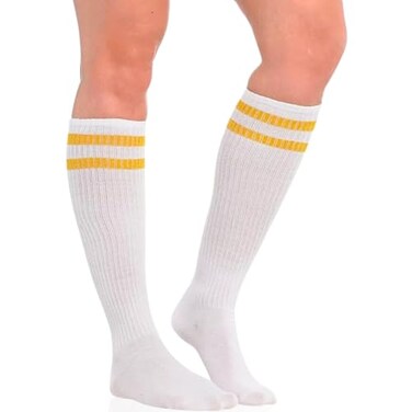 Amscan Striped Knee High Socks2 Pcs One Size Gold
