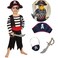 SPUNICOS Childrens Pirate Costume with Pirate HatEyepatchPirate Cutlass Kids Medium68