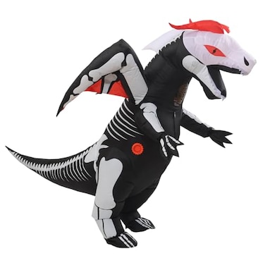 Aiwendish Inflatable Skeleton Dinosaur Costume for Halloween Blow Up Dragon with Wings TRex Cosplay Trex