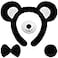 Harrycle Bear Cosplay Set Bear Ears Headband Bowtie Nose Tail for Carnival Costume SuppliesBlack White