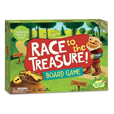 Peaceable Kingdom Race to the Treasure Cooperative Path Building Game for 2 to 4 Kids Ages 5