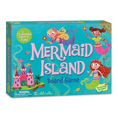 Peaceable Kingdom Mermaid Island Award Winning Cooperative Board Game for 2 to 6 Kids Ages 5