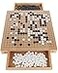 WE Games Go Game Set 12 Inch Traditional Go Set with PullOut Storage Drawers Portable Wood Veneer Goban Strategy Board Games for Adults Go Board Game
