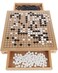 WE Games Go Game Set 12 Inch Traditional Go Set with PullOut Storage Drawers Portable Wood Veneer Goban Strategy Board Games for Adults Go Board Game