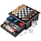 Etna Board Game Set Deluxe 15 in 1 Tabletop Woodaccented Game Center with Storage Drawer Checkers Chess Chinese Checkers Parcheesi TicTacToe SOlitaire Snakes and Ladders Mancala Backgammon Poker Dice