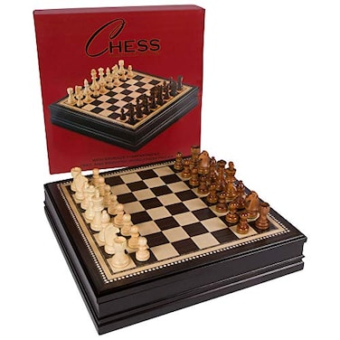 Best Chess Kavi Inlaid Wood Chess Board Game with Weighted Wooden Pieces Large 18 x 18 Inch Set
