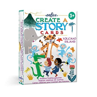 eeBoo Volcano Island Create a Story PreLiteracy Cards 36 Cards with Colorful Characters Encourages Imagination for Ages 3 and up