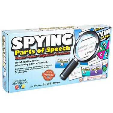 LEARNING ADVANTAGE Spying Parts of Speech Board Games for Kids Word Games InHome Learning Sentence Building