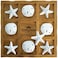 Nautical Crush Starfish Tic Tac Toe Game 9 x 9 Beach Tic Tac Toe Game Coastal Beach House Coffee Table Game Board Tic Tac Toe Decor Beach House Games White Starfish Sand Dollars