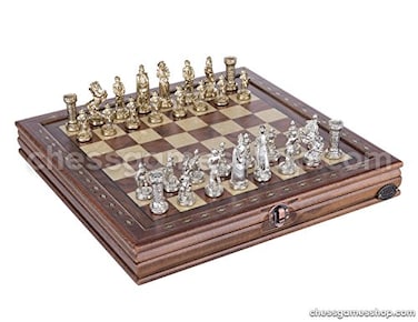 Chess and Games Shop Muba Luxury Handmade Chess Set Brass Chessmen Rosewood Mosaic Chess Board Gift Item 2 Players Age 8