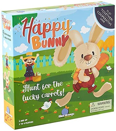blue orange Blue Orange Tabletop Board Game Cooperative for Kids and Family Fun Help The Bunny Find The Carrots Ages 3 Happy Bunny Games