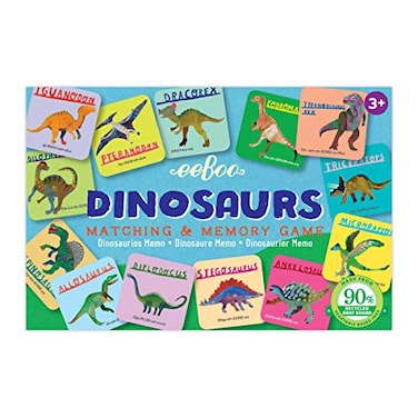 eeBoo Memory Matching Game Little Dinosaurs 18 Pairs to Match Memorize Encourages Recognition Concentration Skills Kids Ages 3