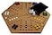 Cauff 20 Inch Solid Oak DoubleSided MarbleWahoo Board Game with HandFinished and HandPainted Oak Glass Marbles Velvet Bag 4 and 6 Player Sides Premium Family Game