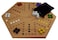 Cauff 20 Inch Solid Oak DoubleSided MarbleWahoo Board Game with HandFinished and HandPainted Oak Glass Marbles Velvet Bag 4 and 6 Player Sides Premium Family Game
