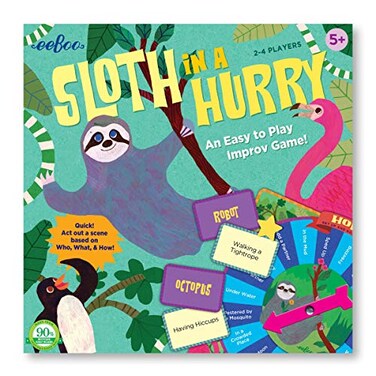 eeBoo Sloth in a Hurry Action Board Game an Easy to Play Improv Game Educational Game that Cultivates Conversation Socialization and SkillBuilding for Ages 5 and up