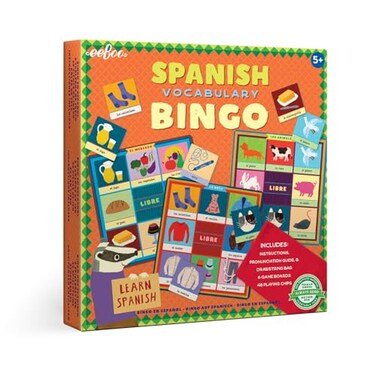 eeBoo Spanish Vocabulary Bingo for Kids for Ages 5 A Fun Kids Learning Game that Cultivates Conversation Practicing a New Language