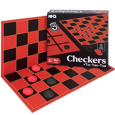 Point Games HIQ Checkers TicTacToe Board Game Set Classic Strategy for Kids Family Features Interlocking Stacking Pieces Folding Board Ages 6