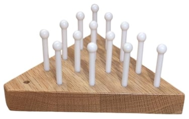 Cauff Solid Oak Wooden Peg Game Tricky Triangle Classic Wooden Brain Teaser Puzzle
