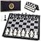 AMEROUS 10 Inches Magnetic Travel Chess Set with Folding Chess Board 2 Extra Queens Instructions for Beginner Kids and Adults