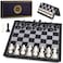 AMEROUS 10 Inches Magnetic Travel Chess Set with Folding Chess Board 2 Extra Queens Instructions for Beginner Kids and Adults
