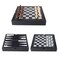 GSE Games Sports Expert 125 Premium Leather 3in1 Chess Checker and Backgammon Board Game Combo Set Classic Board Strategy Game for Kids Adults