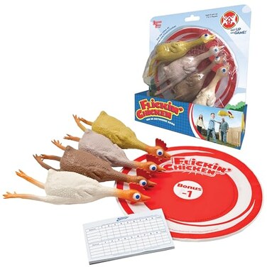 University Games Flickin Chicken Indoor Outdoor Target Toss Game The Go Anywhere Game for 2 or More Players Ages 6 and Up