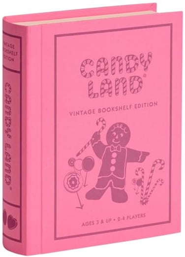 WS Game Candy Land Vintage Bookshelf Edition by Company Classic Board Games for Kids with LinenWrapped Book Box 1978 Retro Graphics Slipcase Ages 3 Suitable for 24 Players