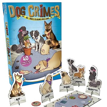 ThinkFun Dog Crimes Logic Game Engaging Brainteaser for Kids and Adults Fun Detective Theme Memory and Reasoning Skill Builder Unique Artwork Suitable for Ages 8 and Up
