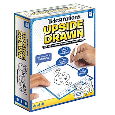 USAOPOLY Telestrations Upside Drawn Family Board Game Group Game Partner Up Draw Upside Down Team Game from The Makers of Telestrations Draw Guess to Clues