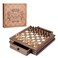 AMEROUS Magnetic Wooden Chess Set 128 x 128 Walnut Chess Board Game with 2 Builtin Storage Drawers 2 Bonus Extra Queens Chess for Beginner Kids and Adults Gift Packaging