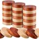 Skylety 72 Pieces Wood Checkers 106 Inch Wooden Checkers Pieces Set with Stackable Ridge in Drawstring Storage Pouch for Board Game Dark Brown and Natural