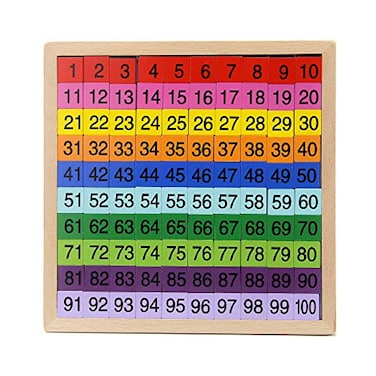 MERRYHEART Wooden Math Learning Board Toy Montessori 1100 Consecutive Numbers Wooden Hundred Digital Board Educational Game for Kids with Storage Bag