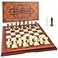 AMEROUS 15 Magnetic Wooden Chess Set Folding Board 2 Extra Queens Chessmen Storage Slots Gift Package Travel Chess Board Game Sets for Kids and Adults