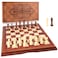 AMEROUS 15 Magnetic Wooden Chess Set Folding Board 2 Extra Queens Chessmen Storage Slots Gift Package Travel Chess Board Game Sets for Kids and Adults