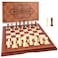 AMEROUS 15 Magnetic Wooden Chess Set Folding Board 2 Extra Queens Chessmen Storage Slots Gift Package Travel Chess Board Game Sets for Kids and Adults