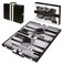 Crazy Games Premium Backgammon 15 Inches Medium Black Backgammon Sets for Adults and Kids Leatherette Back Gammon Board Game Set Travel Backgammon Set Board Encased with Accessories