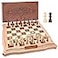 AMEROUS 156 inches Magnetic Wooden Chess Set Handheld Style Chess Board Game Sets with Game Pieces Storage Slots 2 Extra Queens Gift Package Chess for Beginner Kids and Adults