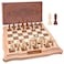 AMEROUS 156 inches Magnetic Wooden Chess Set Handheld Style Chess Board Game Sets with Game Pieces Storage Slots 2 Extra Queens Gift Package Chess for Beginner Kids and Adults