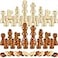 Skylety 56 Pieces Wooden Checkers Pieces Handcrafted Chess with Drawstring Storage Pouch Classic Wooden Chess Game Set Board Games Accessories in 2 Styles 2 Colors Brown Natural