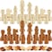 Skylety 56 Pieces Wooden Checkers Pieces Handcrafted Chess with Drawstring Storage Pouch Classic Wooden Chess Game Set Board Games Accessories in 2 Styles 2 Colors Brown Natural