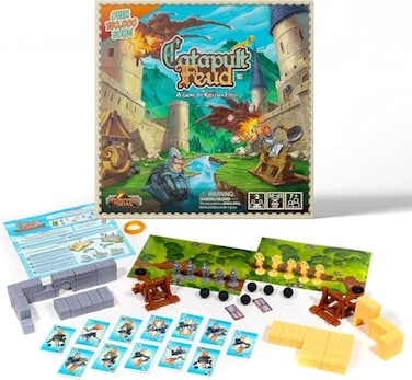Vesuvius Media Catapult Feud Board Game Fun Family Strategy Game for Kids Adults 7 Build Castle Defenses Launch Epic Battles Durable HighQuality Materials 20Min Playtime